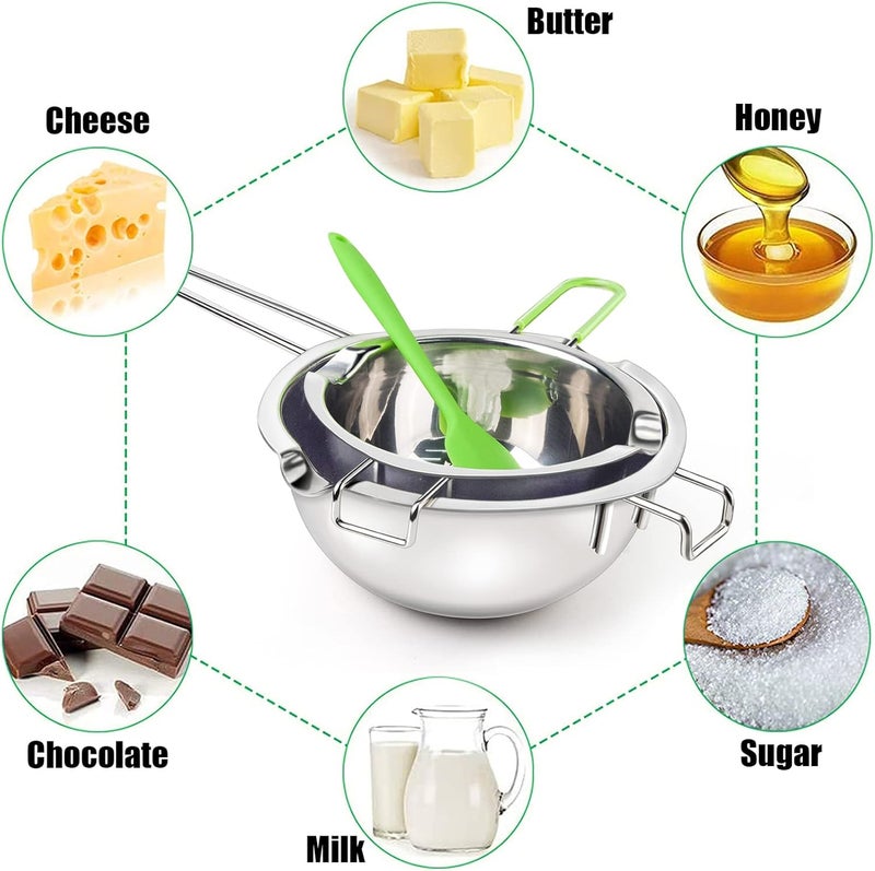Sysmie Double Boiler Pot Set for Melting Chocolate, Butter, Cheese, Caramel and Candy - 18/8 Steel Melting Pot, 2 Cup Capacity, Including The 1000ml and 600ml Capacity… - Image 5