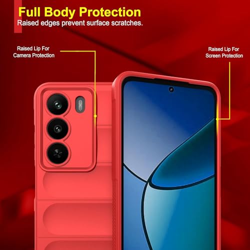 Casotec Back Cover for Realme C73 5G / C75 5G / Narzo 80 Lite 5G | Full Camera Protection | Liquid Silicon Case | Flexible Bumper Case for Realme C73 5G / C75 4G / C75 5G / Narzo 80 Lite 5G (Red) - Image 4