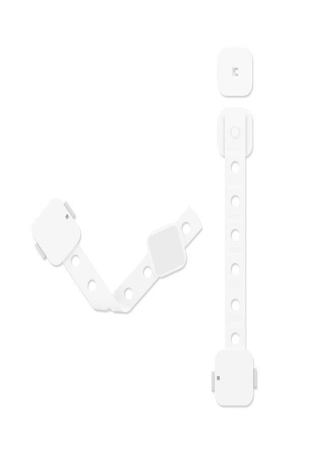 Supples Amazon Brand - Supples Babyproofing Safety Locks, Dual-Button, Smart-Release Design, Pre-Taped, Versatile, Stylish (Pack of 4, White) - Image 1
