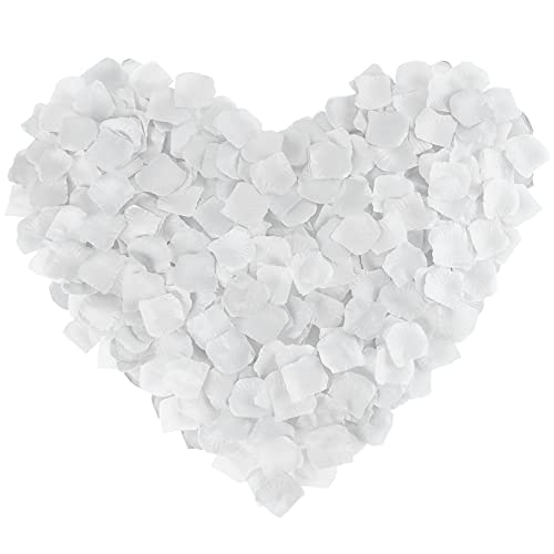 Neo LOONS 1000 Pcs Artificial Silk Rose Petals Decoration Wedding Party Color White - Image 1