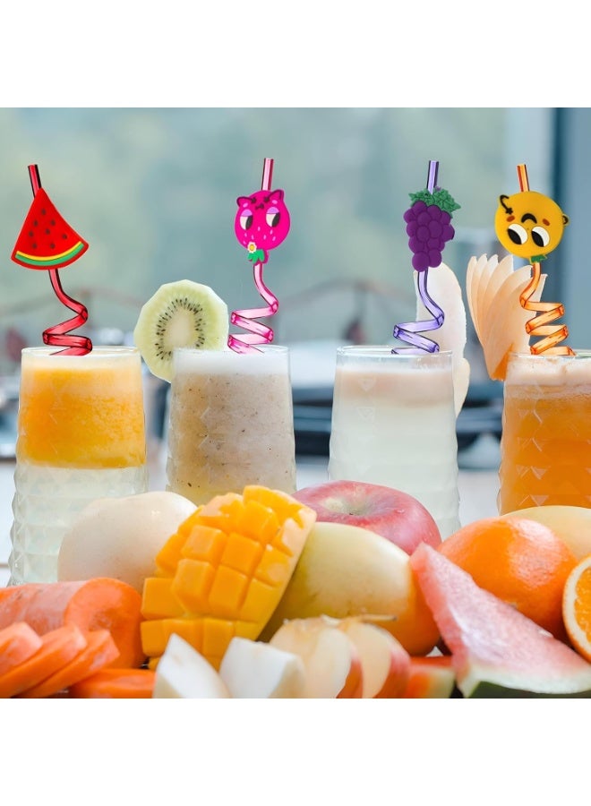 Curly Plastic Multi-Purpose Drinking Straws - Fun Straws for Kids for Cold Drinks and Ice Cream - Party Accessories and Table Decorations for Events and Holidays (4 Pieces) - Image 3