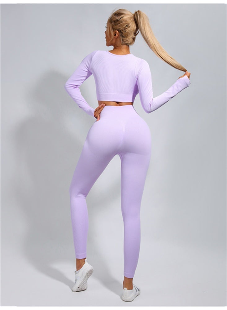 general Ribbed Yoga Set 2 Piece Gym Tracksuit Women Sport Suit - Image 4