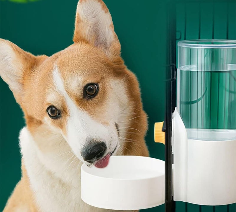 Kenond 40oz Hanging Automatic Rabbit Food Water Dispenser, Auto Gravity Dog Feeder and Waterer Set, Cage Cat Food Bowl Dog Feeding Station for Ferret and Kitten Bunny Chinchilla Hedgehog Puppy(White) - Image 4