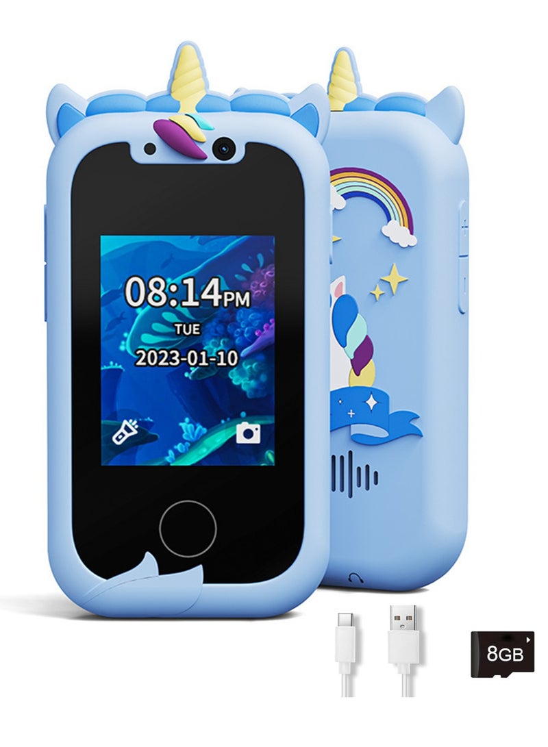 Kids Smart Phone Gifts Toys for Girls Boys aged 3-8, Toddler Learning Toys with Unicorn Educational Games,  with 8G SD Card - Image 1
