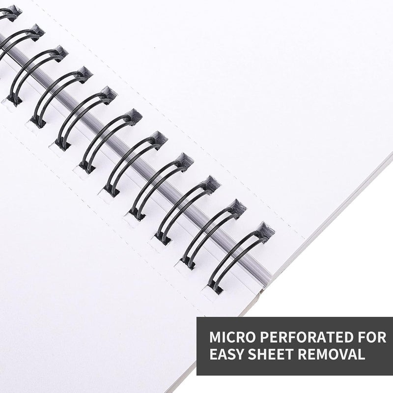 FIXSMITH 5.5"X8.5" Sketch Book | 100 Sheets (68 lb/100gsm) Sketchbook| Acid Free Drawing Paper | Spiral Bound Artist Sketch Pad | for Kids, Beginners, Artists & Professionals | Bright White - Image 4