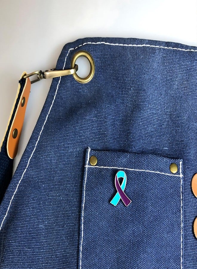 Alodidae Suicide Prevention Awareness Ribbon Pin 25pcs Purple & Teal Enamel Pins - Image 2