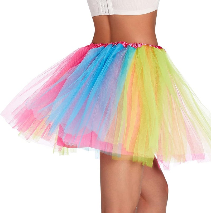 Phantomon Tutu Skirt Women's Teens Classic Elastic 4 Layered Tulle Ballet Tutu Skirt, Adult Size Non See-Through - Image 3