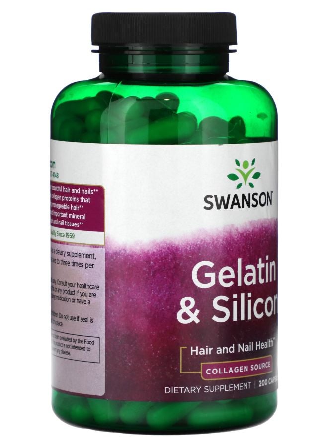 SWANSON Gelatin & Silicon 200 Capsules - Image 2