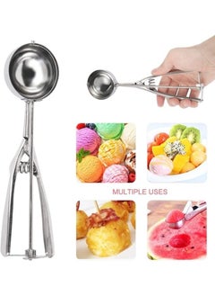 Happy Home Multi-Purpose Ice Cream Scoop Spoon Ice Cream Scoop, Scoops for Bread, Melon, and Cupcakes, 5cm Diameter, Silver  - Image 4