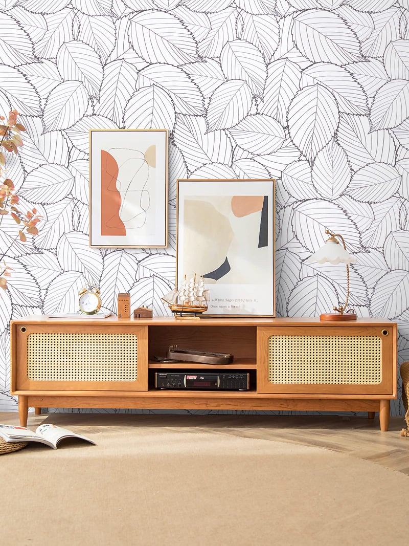 Kitico Gray Leaf Peel and Stick Wallpaper Leaf Removable Self Adhesive Wallpaper 17.7"x393.7"Gray and White Leaves Contact Paper Waterproof Vinyl Wall Paper for Wall Cabinet Shelf Drawer Liner - Image 3