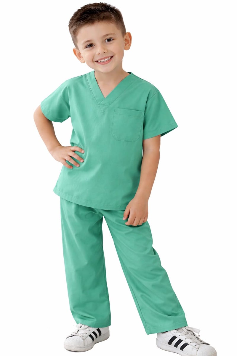Natural Uniforms Childrens Scrub SetSoft TouchRole Play Costume Set Surgical Green 4 - Image 4