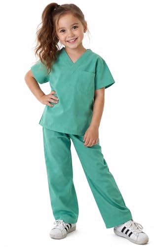 Natural Uniforms Childrens Scrub SetSoft TouchRole Play Costume Set Surgical Green 4 - Image 5