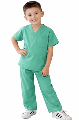 Natural Uniforms Childrens Scrub SetSoft TouchRole Play Costume Set Surgical Green 4 - Image 1