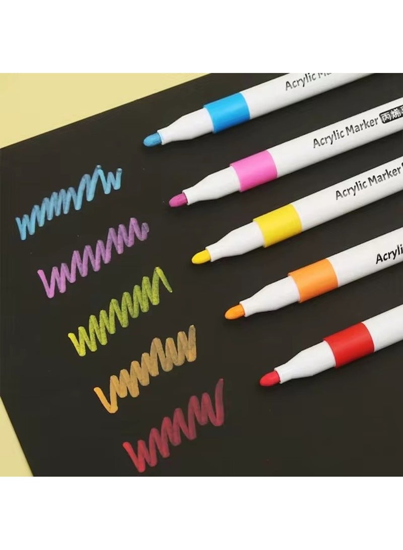 Huitich Acrylic Marker Set – 24 Vibrant Colors with Portable Case - Image 4
