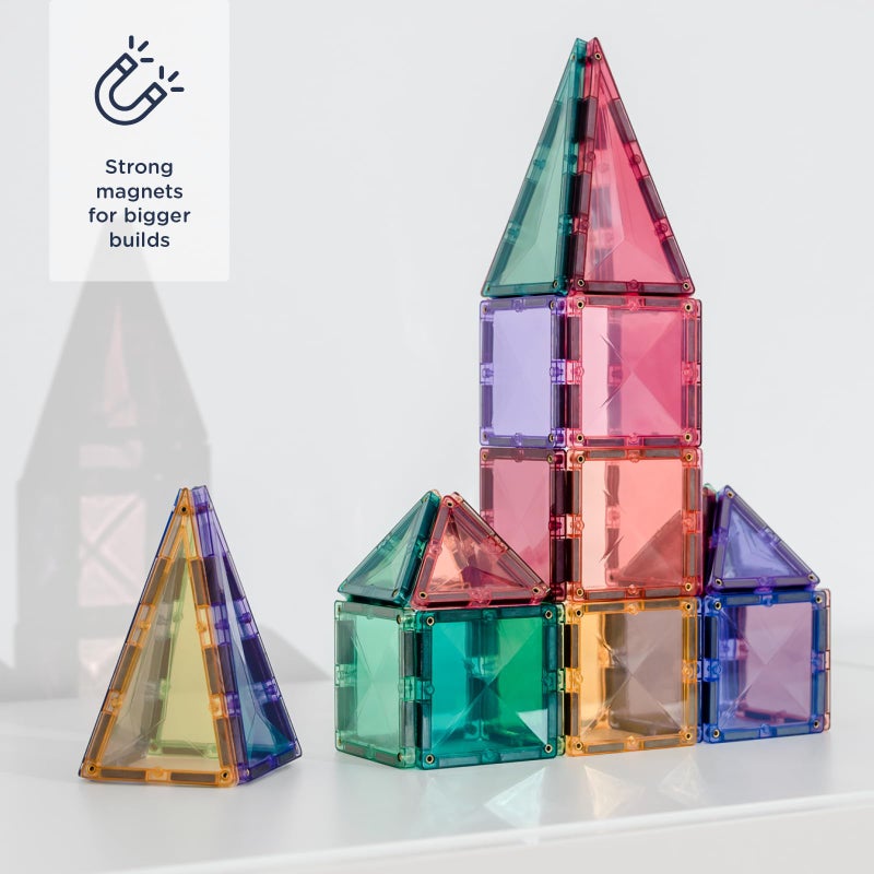 CONNETIX Magnetic Tiles Pastel Mini Pack, 32 Pieces - Image 2