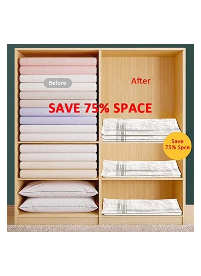 IBAMA IBAMA Vacuum Storage Bags Set for Travel Clothes Pillows Blankets Comforters Bedding Compression Space Saving Zipper Seal (L-90*70cm)  - Image 3