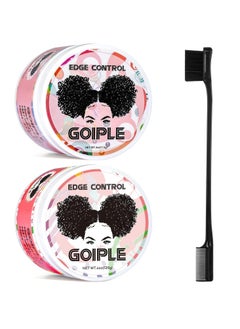 Goiple Edge Control Wax Edge Wax for Women Strong Hold Non-greasy Edge Smoother Edge Control for Black Hair Edge Fixer 4oz with Brush 1pc  - Image 1