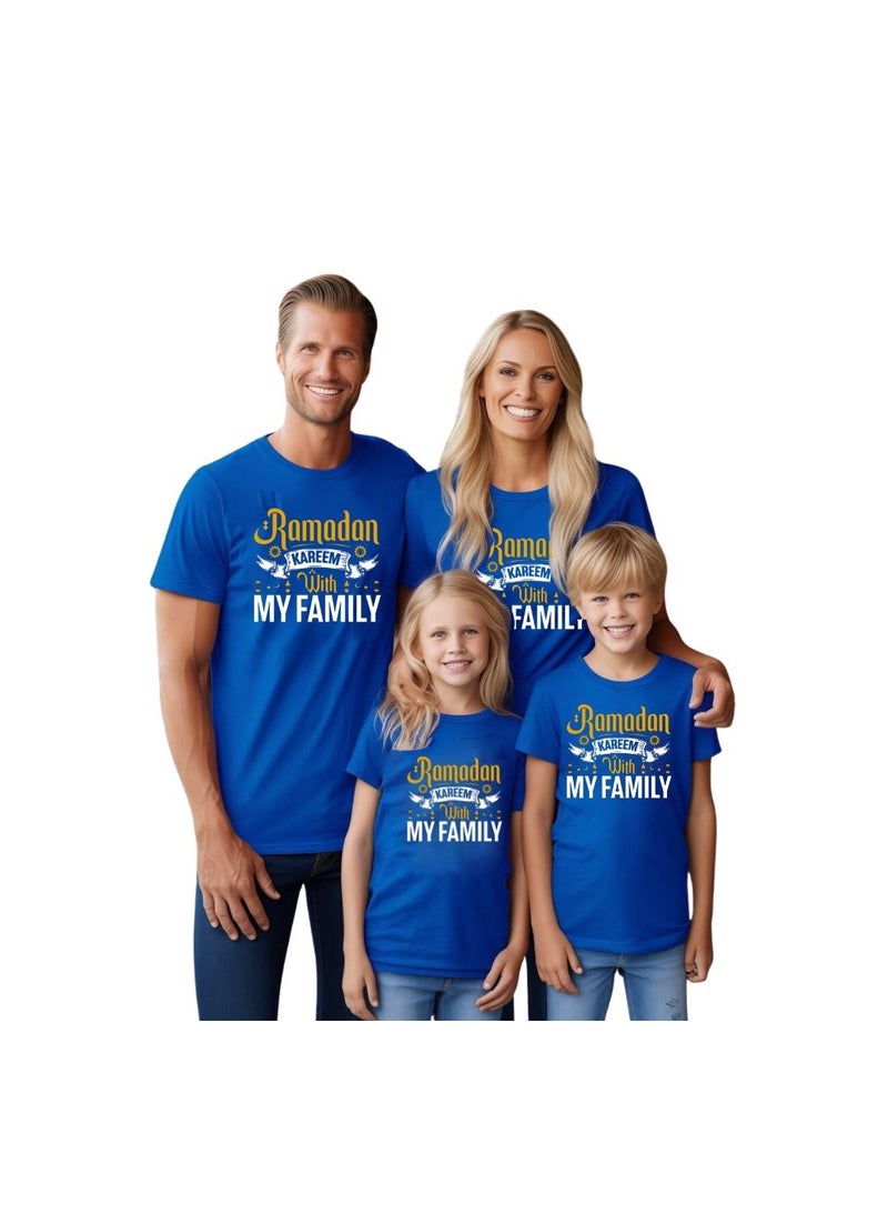 PRINTSHOP4ME Ramadan Family Matching T-Shirts For Men,Women And Kids–Festive Eid Mubarak Short Sleeve Round Neck Cotton T-Shirts–Perfect For Ramadan - Image 1