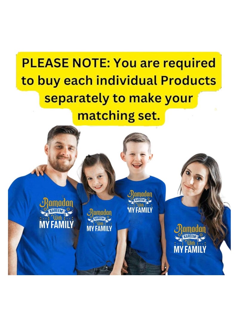 PRINTSHOP4ME Ramadan Family Matching T-Shirts For Men,Women And Kids–Festive Eid Mubarak Short Sleeve Round Neck Cotton T-Shirts–Perfect For Ramadan - Image 2