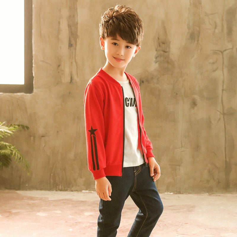 2019 Korean Style Middle And Large Children'S Coat Spring Explosions New Children'S Wear Boys' Baby Boys' Fashionable Jacket Zipper Shirt - Image 4