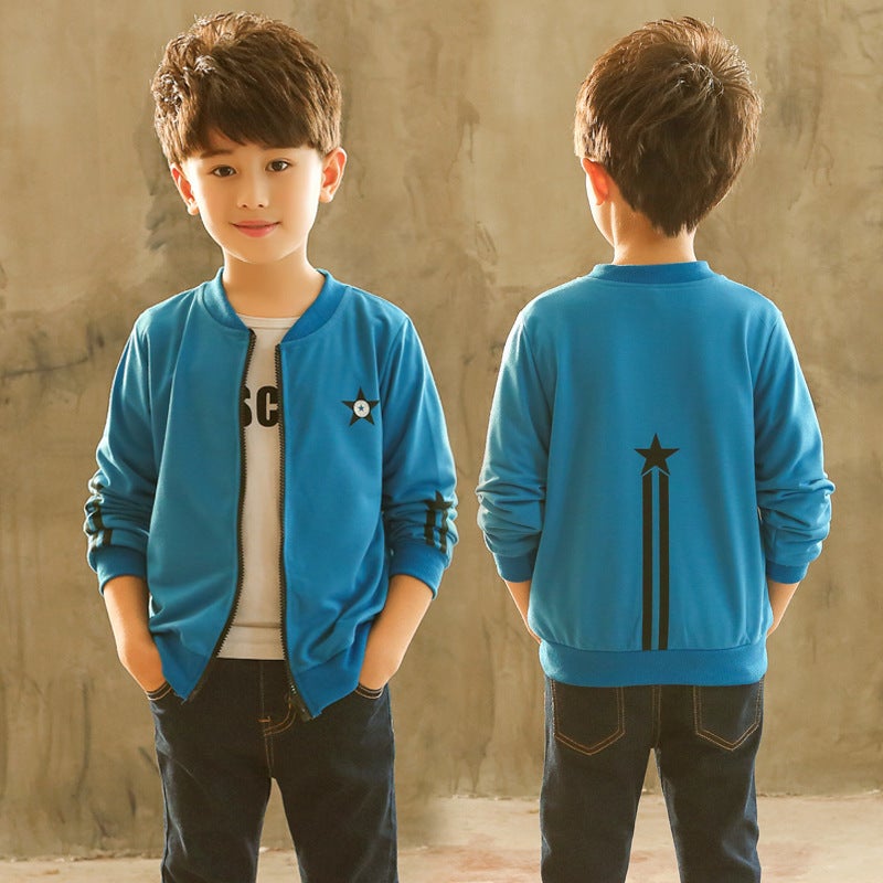 2019 Korean Style Middle And Large Children'S Coat Spring Explosions New Children'S Wear Boys' Baby Boys' Fashionable Jacket Zipper Shirt - Image 3