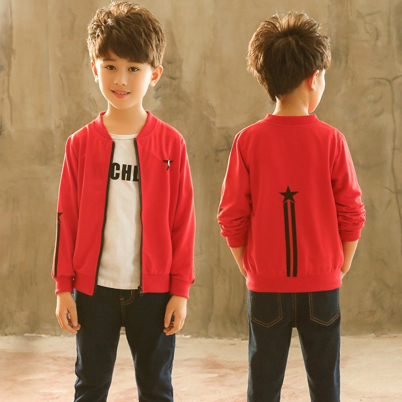 2019 Korean Style Middle And Large Children'S Coat Spring Explosions New Children'S Wear Boys' Baby Boys' Fashionable Jacket Zipper Shirt - Image 2