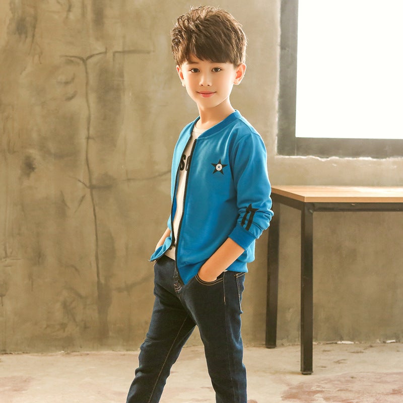 2019 Korean Style Middle And Large Children'S Coat Spring Explosions New Children'S Wear Boys' Baby Boys' Fashionable Jacket Zipper Shirt - Image 5