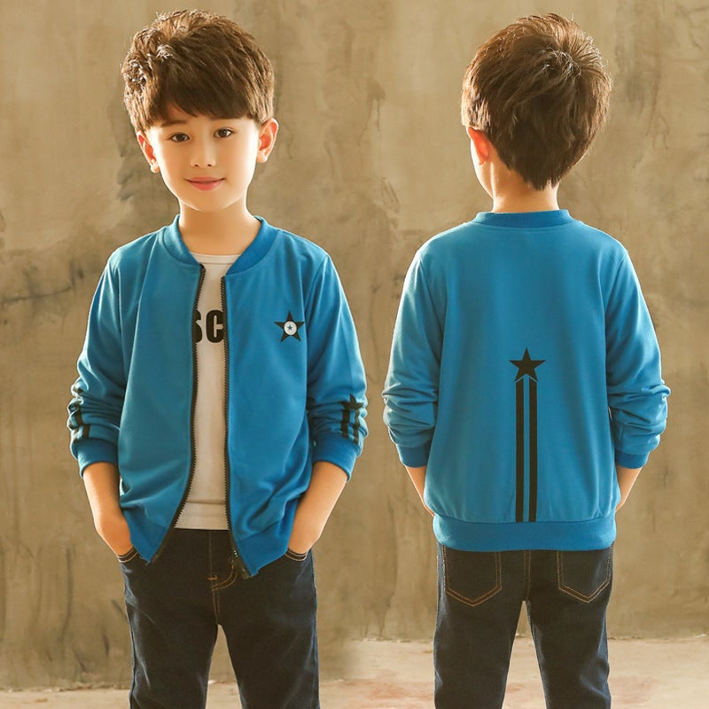 2019 Korean Style Middle And Large Children'S Coat Spring Explosions New Children'S Wear Boys' Baby Boys' Fashionable Jacket Zipper Shirt - Image 1