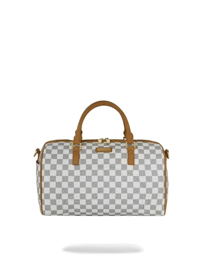 SPRAYGROUND GRAFF EMBOSSED CREAM CHECK MINI DUFFLE