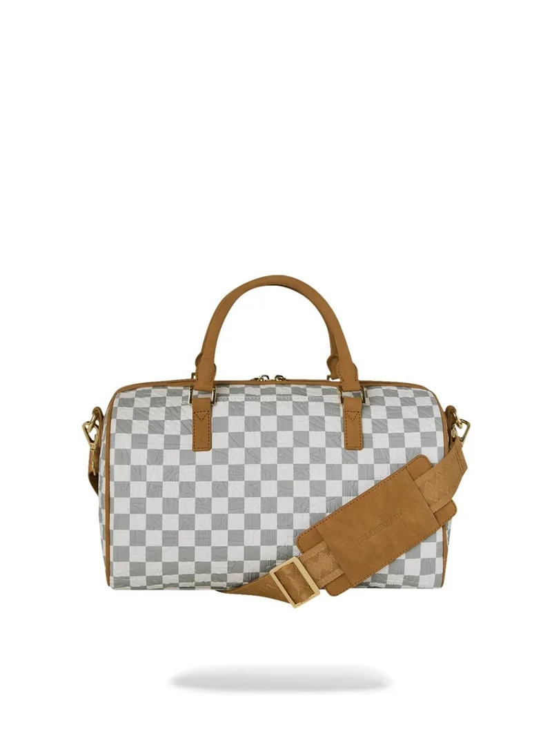 SPRAYGROUND  GRAFF EMBOSSED CREAM CHECK MINI DUFFLE  | Best Price UAE