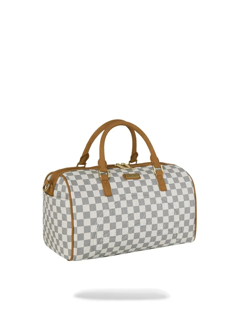 SPRAYGROUND GRAFF EMBOSSED CREAM CHECK MINI DUFFLE