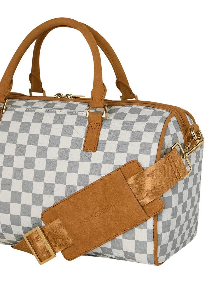 SPRAYGROUND  GRAFF EMBOSSED CREAM CHECK MINI DUFFLE  | Best Price UAE