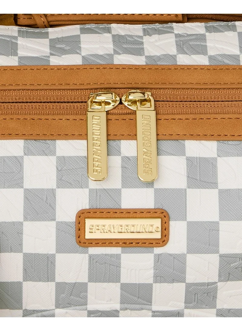 SPRAYGROUND  GRAFF EMBOSSED CREAM CHECK MINI DUFFLE  | Best Price UAE