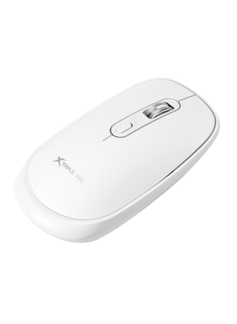XTRIKE ME ماوس لاسلكي مزدوج الوضع GW-119 مع بطارية قابلة للشحن جسم أبيض - Image 3