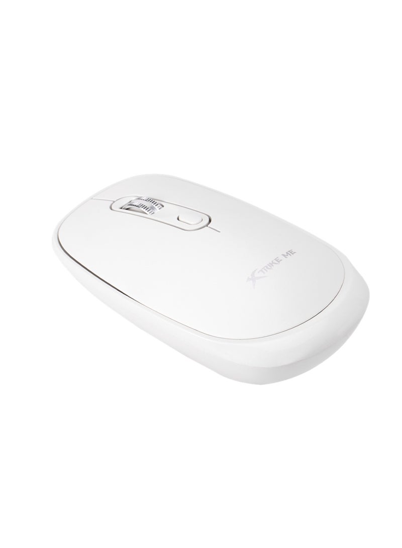 XTRIKE ME ماوس لاسلكي مزدوج الوضع GW-119 مع بطارية قابلة للشحن جسم أبيض - Image 5