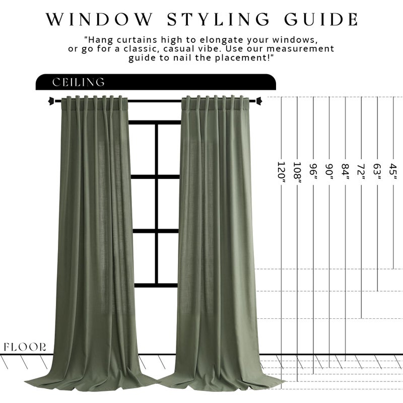 Jowels Olive Green Linen Curtains 84 inch Length 2 Panels Set Modern Farmhouse Living Room Drapes Light Filtering Rod Pocket Back Tab Filtering Privacy Semi Sheer Curtain 84 inches Long - Image 5