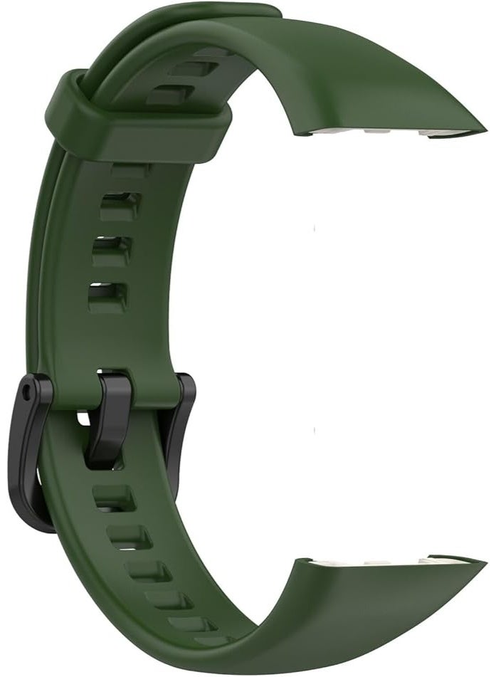 Silicone Replacement Wrist Watch Straps  With Modern Design To Add More Beauty For Huawei 6,6 Pro Honor  band 6 - Olive - Image 2