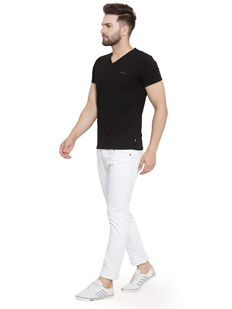Ben Martin Men's Slim Fit Stylish Stretchable 32 Size White Cotton Denim High Rise Jeans Pant for Men, JJ3-5 - Image 5