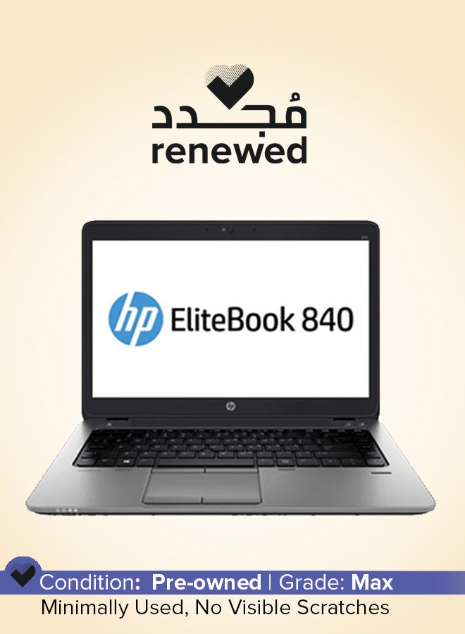 HP جهاز لابتوب Elitebook 840 G2 مجدد بشاشة 14 بوصة، مع معالج Intel Core i7/الجيل الخامس/ذاكرة RAM سعة 8GB/قرص SSD سعة 256GB/رسومات Intel HD 5500 - Image 1