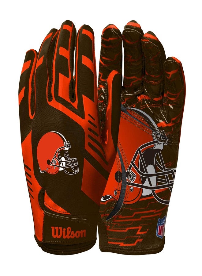 Wilson NFL Stretch Fit Football Gloves - Cleveland- Adult, WTF9326CL - Image 1