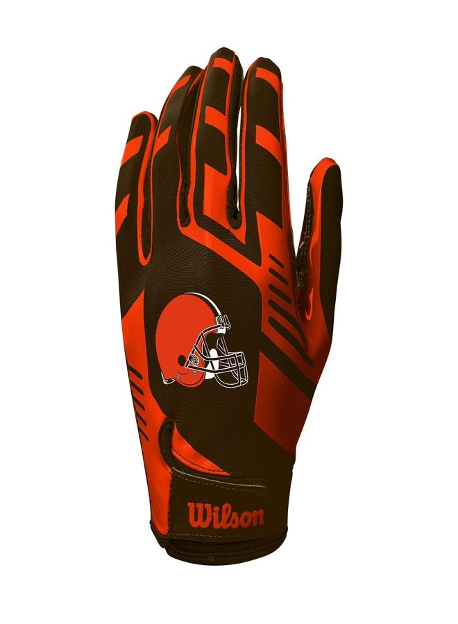 Wilson NFL Stretch Fit Football Gloves - Cleveland- Adult, WTF9326CL - Image 2