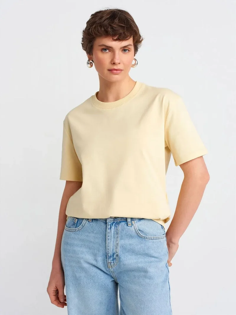 ديلفين Dilvin Women's Cotton Crew Neck T-Shirt