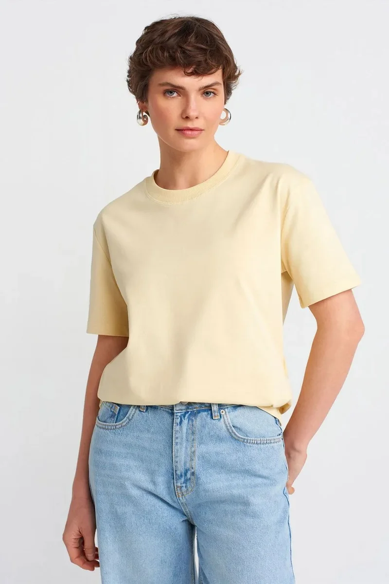 DILVIN Women's Cotton Crew Neck T-Shirt