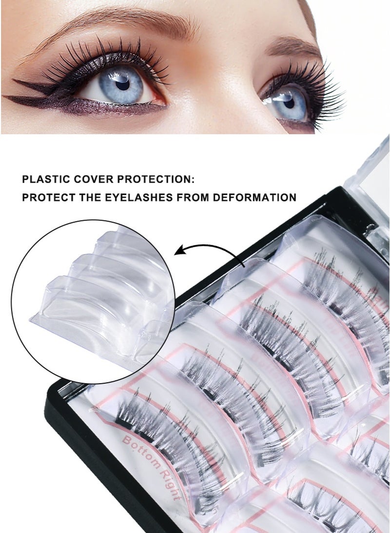 ميرتينج مجموعة رموش مغناطيسية مكونة من 12 قطعة من الرموش القابلة لإعادة الاستخدام مع أداة وضع لا تحتاج إلى غراء رموش بملاقط مجموعة مجموعات رموش طبيعية المظهر سهلة الارتداء والإزالة - Image 5