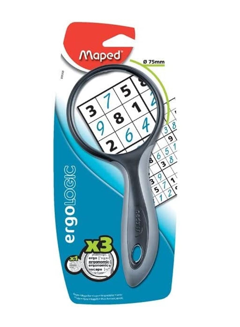 Maped عدسة مكبرة دائرية مقاس 75 مم بمقبض بألوان متنوعة - Image 1