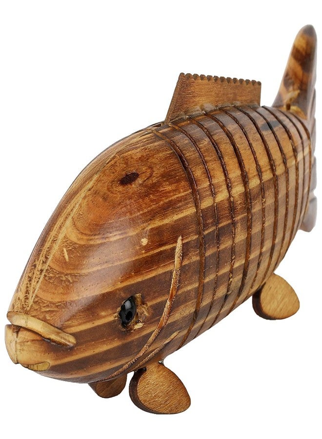 LUCKYMORDEN Handcrafted Wooden Fish Toys for Baby, Kids and Toddlers | Best Gift Idea | Handmade Wooden Figurines | Beautiful Home Decoration Showpieces 8 Inch Length - Image 4