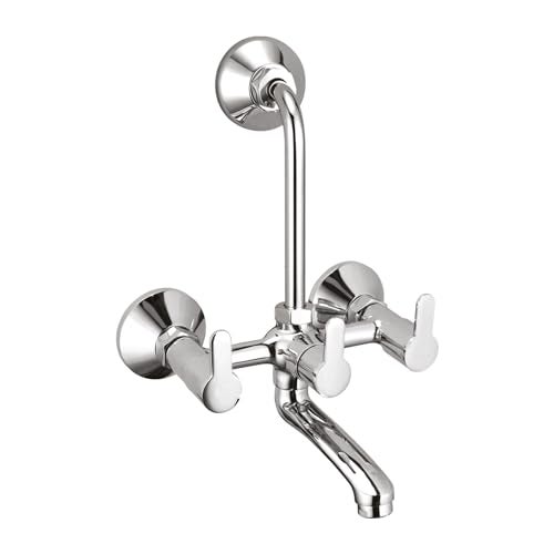10X Brass Bathroom Wall Mixer EM-02367 Wall Mounted with Provision for Overhead Shower - Image 1