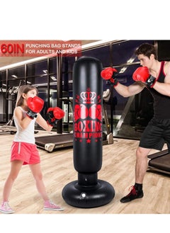 Generic Inflatable Punching Bag for Kids 63"Children Sports Toy Free Standing Bounce Back Tumbler for Sparring Boxing Suitable Karate Kickboxing Gift Boys Girls  - Image 2