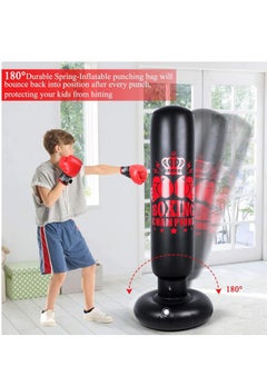 Generic Inflatable Punching Bag for Kids 63"Children Sports Toy Free Standing Bounce Back Tumbler for Sparring Boxing Suitable Karate Kickboxing Gift Boys Girls  - Image 4