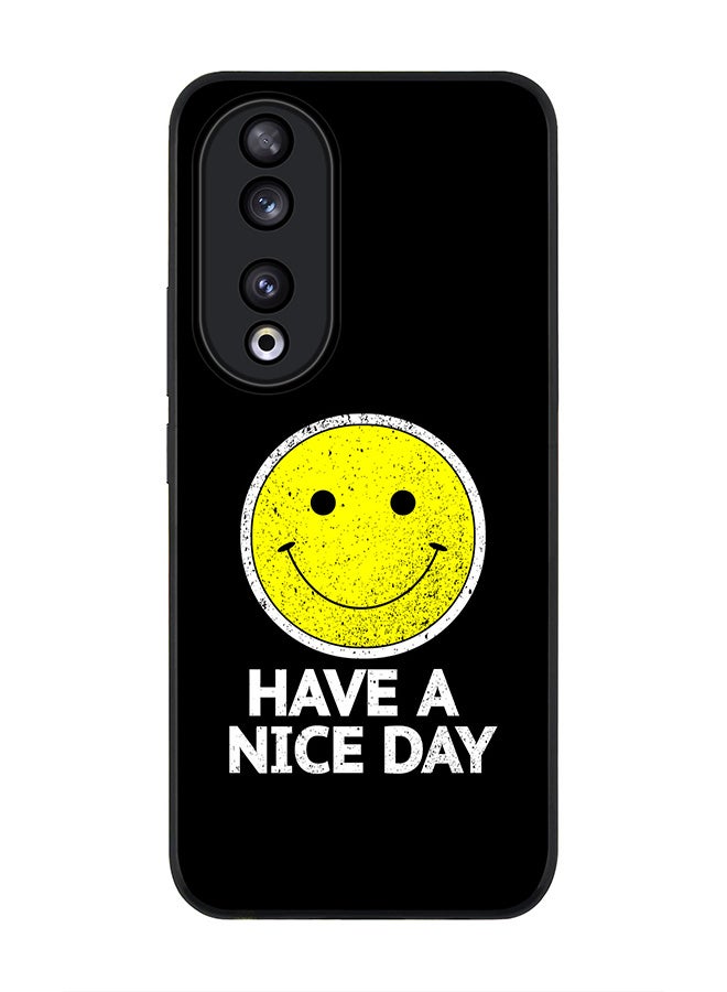 Stylizedd Rugged Black edge case for Honor 90 5G, Slim fit Soft Case Flexible Rubber Edges Anti Drop TPU Gel Thin Cover -  Have a nice day - Image 1
